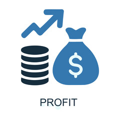 Financial Gains: An illustration showing money bag and coins alongside an upward-trending arrow. 