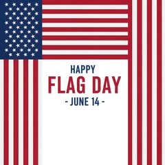 Obraz premium Happy flag day usa june 14th celebrating american patriotism and national flag