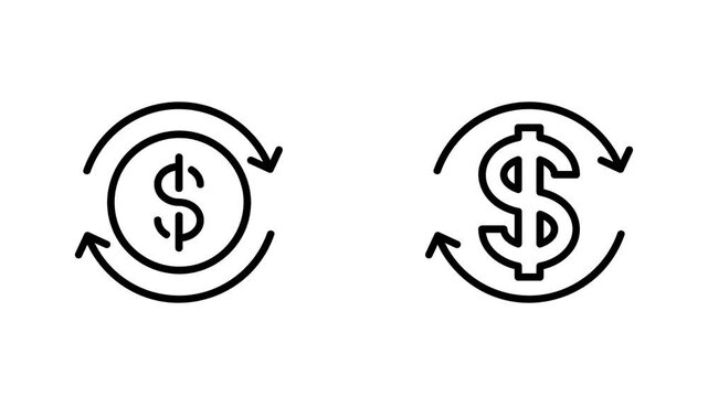 Billing Cycle icon in outline style, recurring billing.
