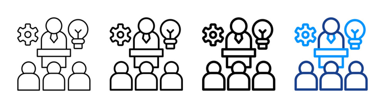 Facilitation Skills Icon Different Style Outline Collection Set