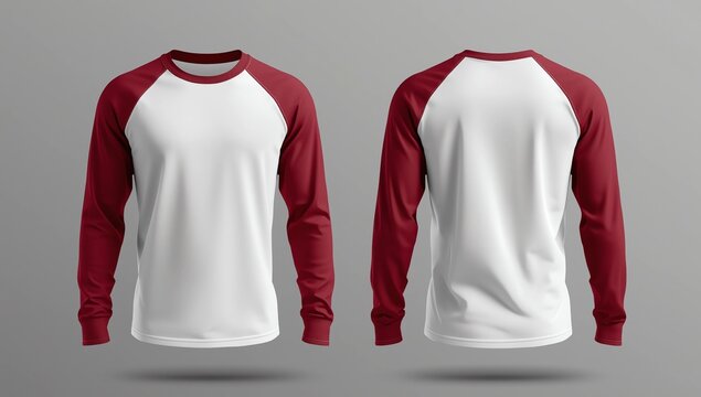 mockup of two long-sleeve raglan shirts