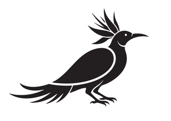 Obraz premium Bird of Paradise silhouette vector, bird of paradise line art vector