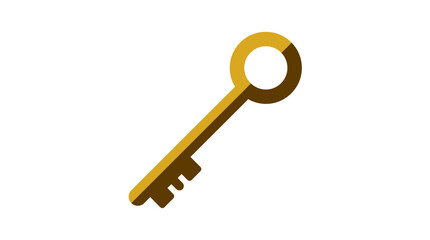 Key d flat vector isolated white background