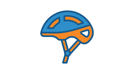 Obraz premium Helmet d flat vector isolated white background