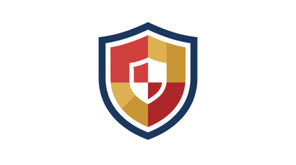 Shield d flat vector isolated white background