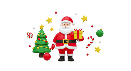 Obraz premium 3D Santa Claus with Christmas Decorations