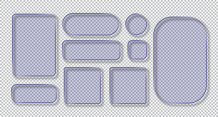 Modern Blue Glass morphism UI Elements for Web Design and App Interface