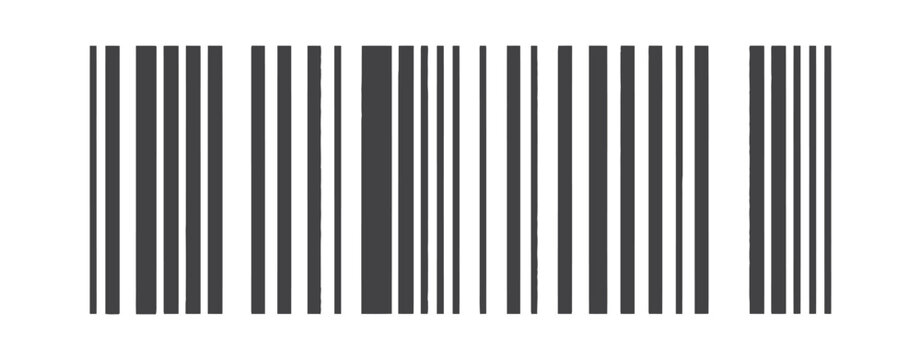 Barcode, black and white code stripes, printable label sticker, customer QR style code concept