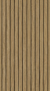 High-resolution seamless timber cladding background; natural teak or oak wood paneling for architectural visualization seamless