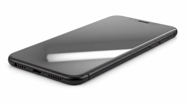 Black Smartphone with Screen Protection Film.