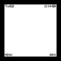 Retro Mobile Phone Screen Frame, Old Cellphone Display, Vintage phone Style Interface