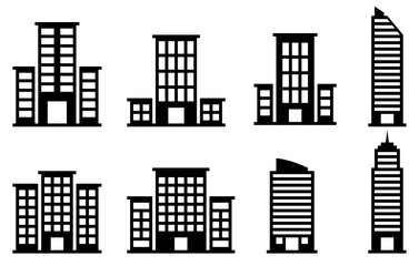 Fototapeta premium Vector set of hotel, office and apartment building.
