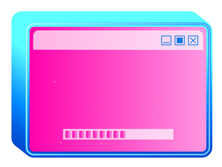 Retro Browser Window with Progress Bar Loading Interface Design. A progress bar loading interface, commonly used for web pages, applications, or software installations.