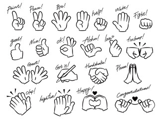 ハンドアイコン_セット_手描き