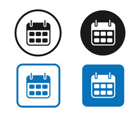 Calendar icons in various colors , vector illustration