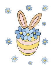 Easter bunny greeting card illustration
