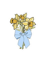 Spring floral greeting card illustration