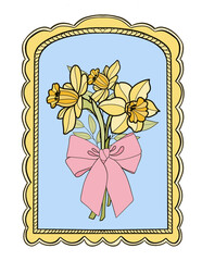 Spring floral greeting card illustration