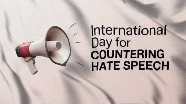 Featuring the International Day for Countering Hate Speech with a waving flag style, Great for opening videos, campaign videos, greetings