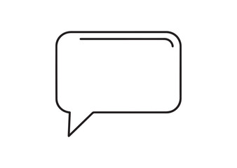 Fototapeta premium Speech Bubble Icon, Minimal Outline Vector Illustration