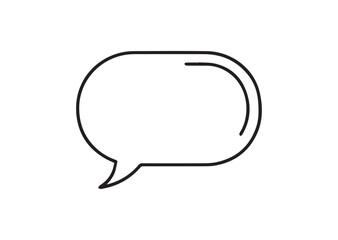 Speech Bubble Icon, Minimal Outline Vector Illustration