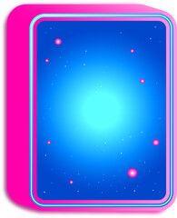 Gradient Space Background with Floating Orbs and Bordered Frame Illustration