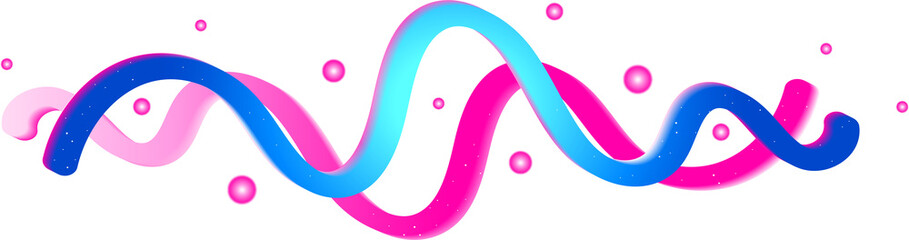 Abstract Neon 3D Sound Wave Illustration, light line glow neon laser