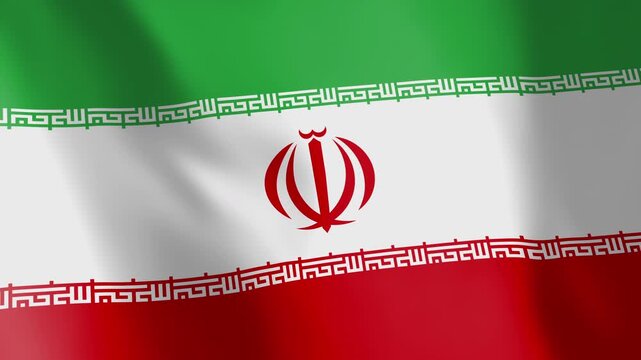 Flag of Iran animated background. Symbol of the Iranian nation and the culture. Waving flag in the wind footage. Looping video of the national flag.