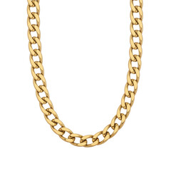 Obraz premium Gold chain necklace on white background jewelry metal isolated on a transparent background