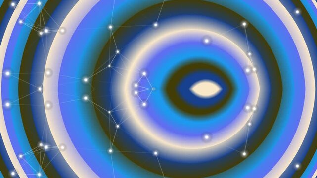 Glowing Blue Number Eight Graphic Design.
