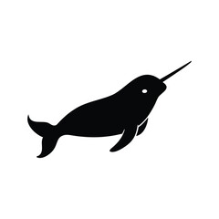 Add some details about content then content name then silhouette vector illustration, narwhal silhouette vector illustration © MstHumaira