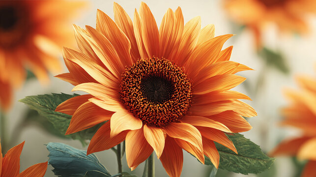 A close-up shot of a vibrant sunflower, its petals radiating warmth