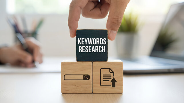 Keyword Research and SEO optimization concept. Keyword planner. New