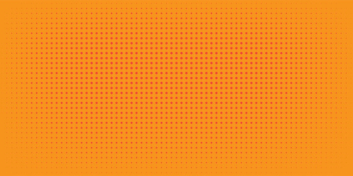 Dots halftone orange color pattern gradient texture with technology digital background. Dots pop art comics with summer background.