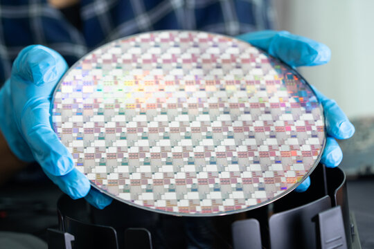 Silicon wafer for manufacturing semiconductor of integrated circuit.