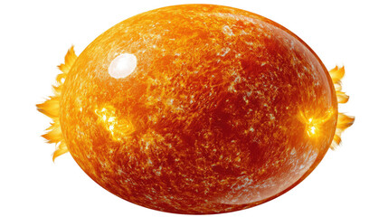 Fototapeta premium Golden Candy's Intricate Embrace: A macro shot of a single, radiant hard candy, its caramelized surface glistening with tempting light.