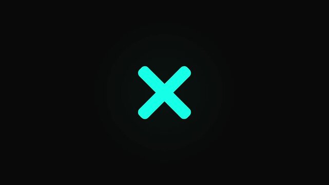 Teal X Mark Symbol on Black Background x symbol cross symbol