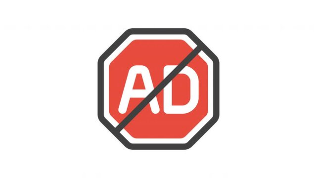 Ad Block Prohibition Sign Motion Icon