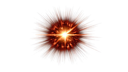 Obraz premium Celestial Inferno: A vibrant cosmic spectacle explodes with radiant energy, igniting a fiery core surrounded by trails of blazing light, suggesting a supernova or burst of stellar intensity. 