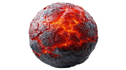 Fototapeta premium Lava Sphere: An awe-inspiring image of a molten sphere, capturing the intense heat and dynamic textures of volcanic lava.