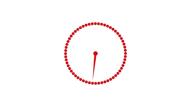 Clock spinning, watch animation on transparent white background with alpha channel. Clock icon flat style 24 hours day fast speed with moving timer clock rotation