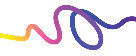 Fototapeta premium Vibrant multicolor wavy line art on white background with gradient effect