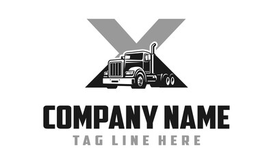 Obraz premium Letter X Truck logo vector 