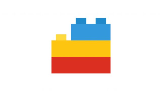 Building Toy Bricks Construction Animation