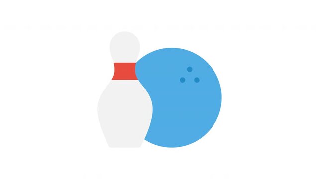 Bowling Sport Ball and Pin Animation