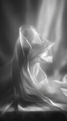 Elegant White Fabric Drape In Soft Light