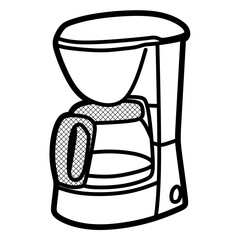 kitchen appliance, coffee maker, editable lines