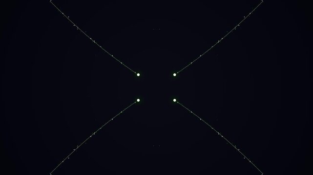 Glowing Lines Forming Geometric Shapes Animation.