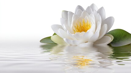 White Water Lily on Water Surface