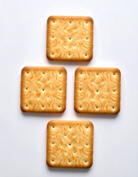Four square biscuits arranged in a cross